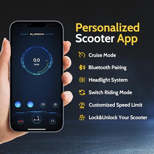 Image of NAVIC Electric Scooter - 8 inch Tires, 350W Peak Motor, Max Speed Up to 19MPH, 22 Miles Long-Range, Portable Foldable Commuting Scooter for Adults with Double Braking, Smart APP