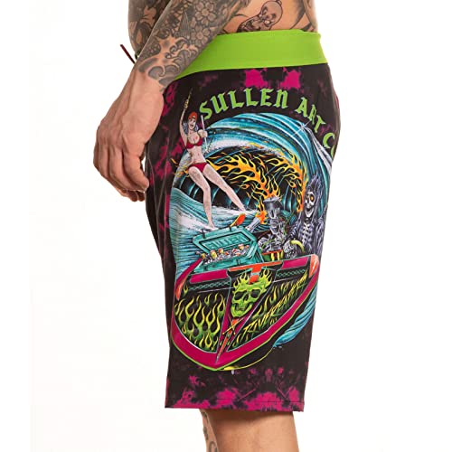 Sullen Men's Grim Ripper Swim Boardshorts (as1, Numeric, Numeric_36, Regular, Regular, 36") Teal2