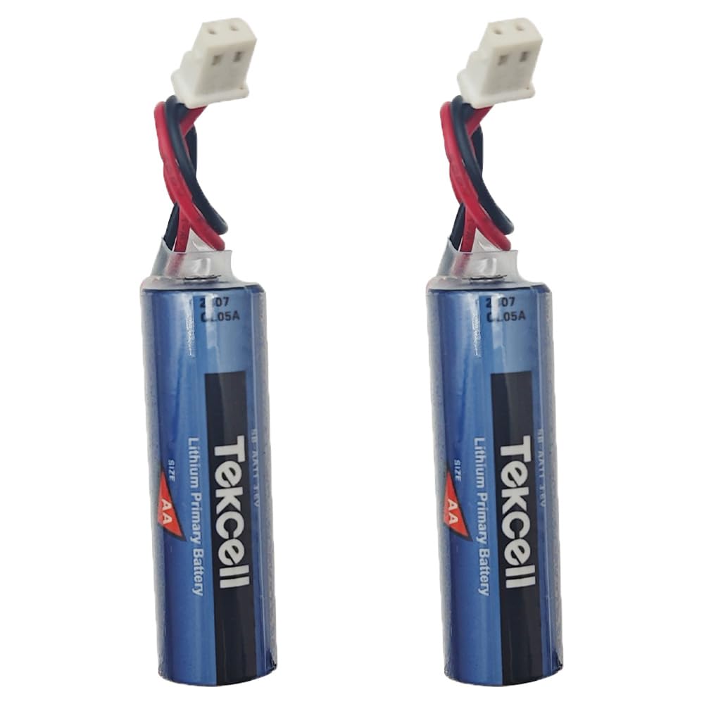 MEELER 2 PCS 3.6V 2400mAh SB-AA11 Lithium Battery AA Size for Tekcell SB-AA11 Battery with Plug