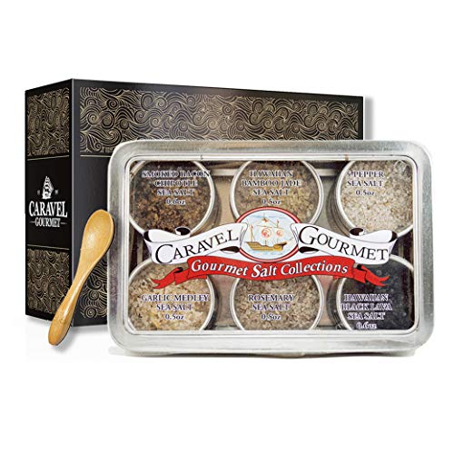 The Infused Sea Salt Sampler - 6 Resuable Tins with Bamboo Spoon