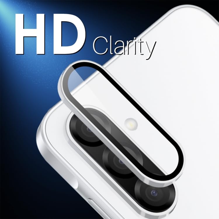 Image of FabeKee Tempered Glass Camera Lens Protector For Samsung Galaxy A36 / A56 5G 9H Hardness, Full Coverage Anti Scratch Camera Metal Ring Silver