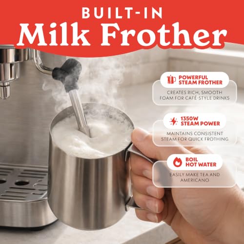 Gourmia GCM3110 Slim 20-Bar Espresso Machine w/ LCD Screen, Milk Frother & 43-Oz Tank - image 4