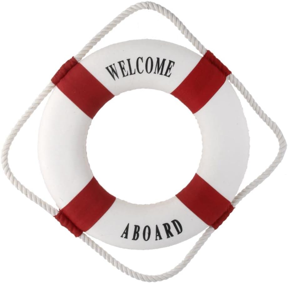 Bnf® Welcome Red Nautical Wall Decor Ship Boat Ring Life Buoy Preserver 14Cmhome & Garden | Home Dacor | Plaques & Signs