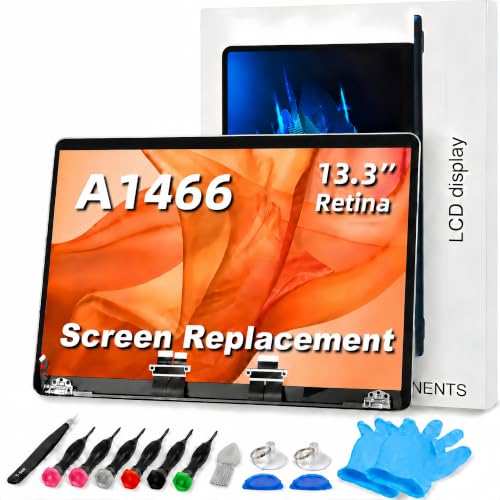 Image of A1466 Screen Replacement a1466 LCD for 13 inches MacBook 2013-17 Year 2560x1600 Replacement LCD Full Assembly for EMC 3071 Silver