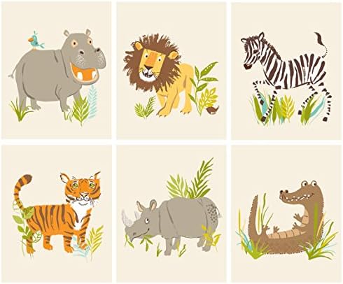 Sea Urchin Studio Print Set Wall Decor, Safari Friends
