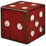 Uttermost 24168 Burnt Red w/Antique Ivory Dice Accent Table