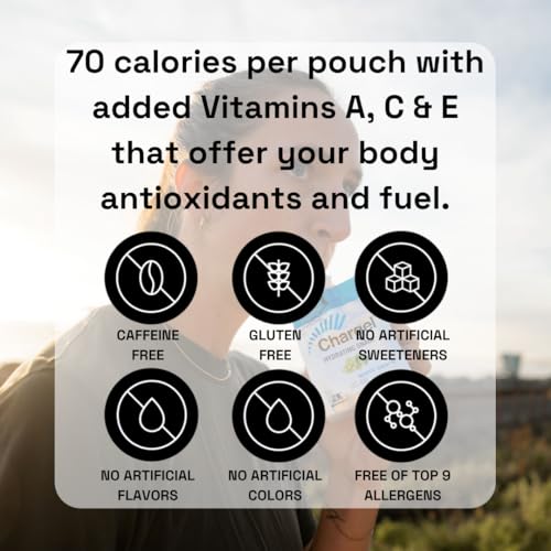 Image of Chargel Watermelon | Antioxidant Gel Drink & Hydrating Snack | Caffeine-Free Instant Energy Gel with Vitamins, A, C & E, Biotin | Gluten Free | Pack of 6 Gels - 6.35oz Each
