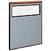 Global Industrial 36-1/4"W x 43-1/2"H Deluxe Office Partition Panel with Partial Window, Blue