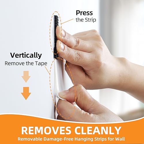 Summerbrite SB-MT100MM-XL-B Picture Hanging Strips Heavy Duty, Damage Free Hanging Picture Hangers, Picture Hanging Kit, Hanging Hooks Without Nails, Wall Strips Sticky Adhesive Tape thumb #3