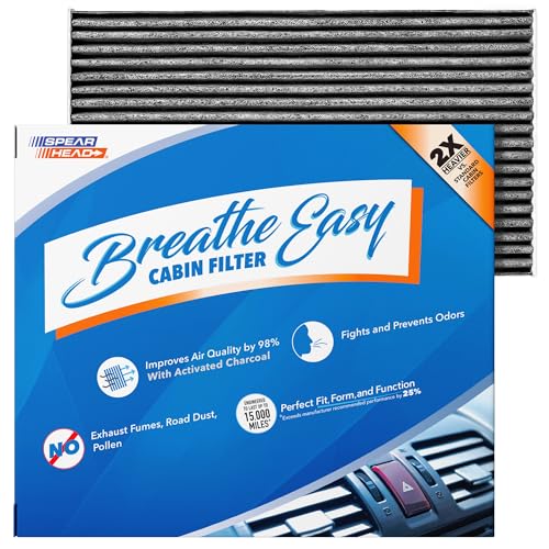 Image of Spearhead Odor Defense Breathe Easy AC & Heater Cabin Filter | Fits 2009-2014 Cube, 2011-2017 Juke, 2011-2025 Leaf, 2013-2019 Sentra Like OEM | Up to 25% Longer Lasting w /Activated Carbon (BE-177)