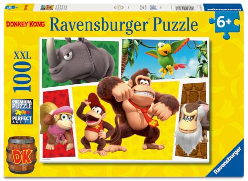 Ravensburger - Puzzle Enfant - 100 pièces XXL - Les singes sont lâchés ! / Super Mario - Donkey Kong - Fille ou garçon dès 6 Ans - Puzzle de qualité supérieure - 12004346
