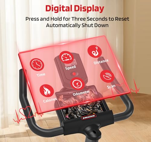 Image of DMASUN Exercise Bike, Silent Magnetic Resistance Stationary Bike for Home with 330 LBS Capacity, Pedals with Anti-loosening Nuts, Indoor Bike with Comfortable Seat Cushion, Digital Display with Tablet Holder