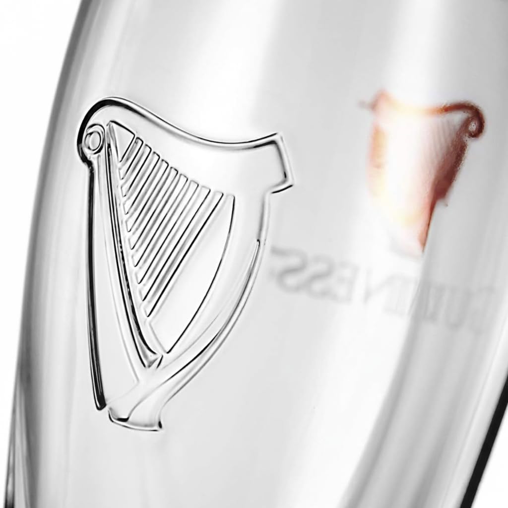 Guinness Official Pint Glass Set of 2, Classic Memorabilia (20 oz)