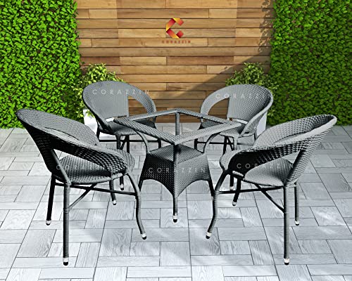 Corazzin Garden Patio Seating Chair And Table Set Outdoor Balcony...