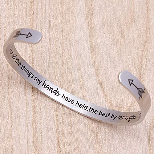 Btysun Bracelets for Women Mothers Day Bracelet Gifts from Daughter Inspirational Gifts for Women Graduation Gifts for Her Motivational Birthday Cuff Bangle Friendship Personalized Mantra Jewelry…