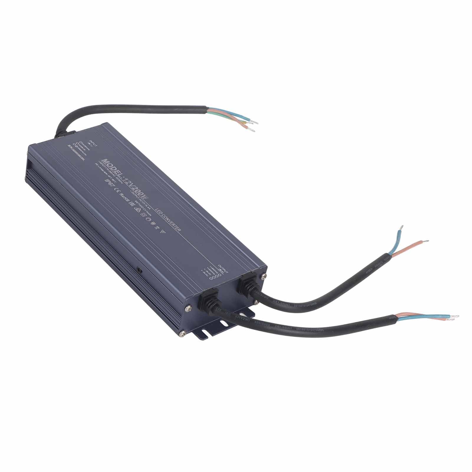 Wodoodporny Zasilacz LED o Mocy 200 W. Wydajny Sterownik do Kamer monitorujących. Transformator Oświetleniowy (12 V)