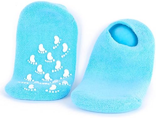 BelleSha Spa Moisturizing Gel Socks For Dry Feet And Ankles - Helps Repair Cracked Skin And Softens Feet (Sky Blue)