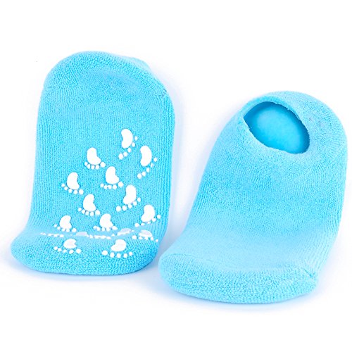 Bellesha Spa Moisturizing Gel Socks For Dry Feet And Ankles - Helps Repair Cracked Skin And Softens Feet (Sky Blue) #TOP2