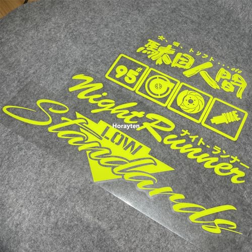 Image of Car Stickers for Night Runner Low Standards 95# Turbo Decal Auto Rear Windshield Window Tape 1 Set (Fluorescent Yellow)