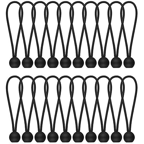 Color You Bungee Cords 20Pcs Bungee Ball Tarp Elasticated Shock Tarp Rope Ties Down Cord Bungees for Banner, Tarpaulins, Pavilions, Tents, Tent Bungee Hooks, Tarpaulin Holder, Flag Poles Cover