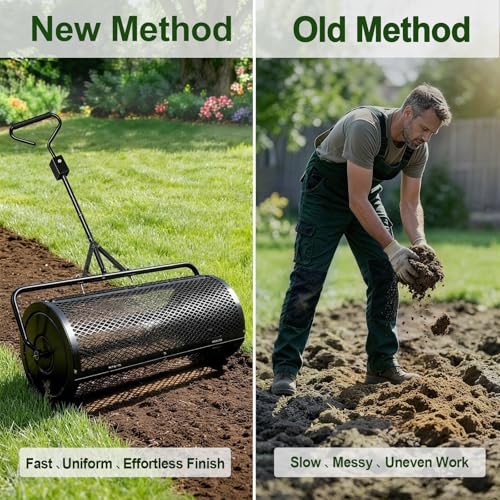 Image of TEMFAR Compost Spreader 36 Inch Push /Tow Peat Moss Spreader