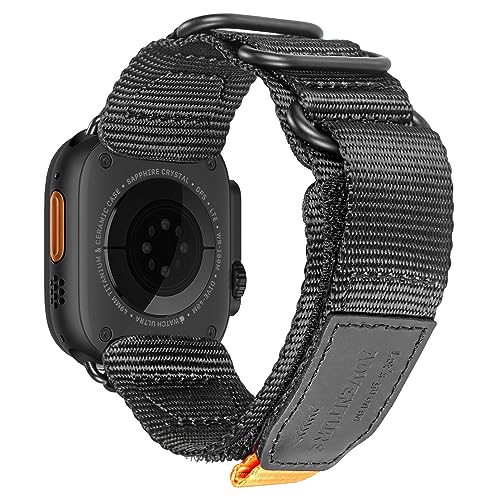 Compatible with Apple Watch Band 38/40/41/42/44/45/49/46mm,Rugged Replacement Nylon Strap With Three Buckle Loop Design For iWatch Ultra 3/2/1
