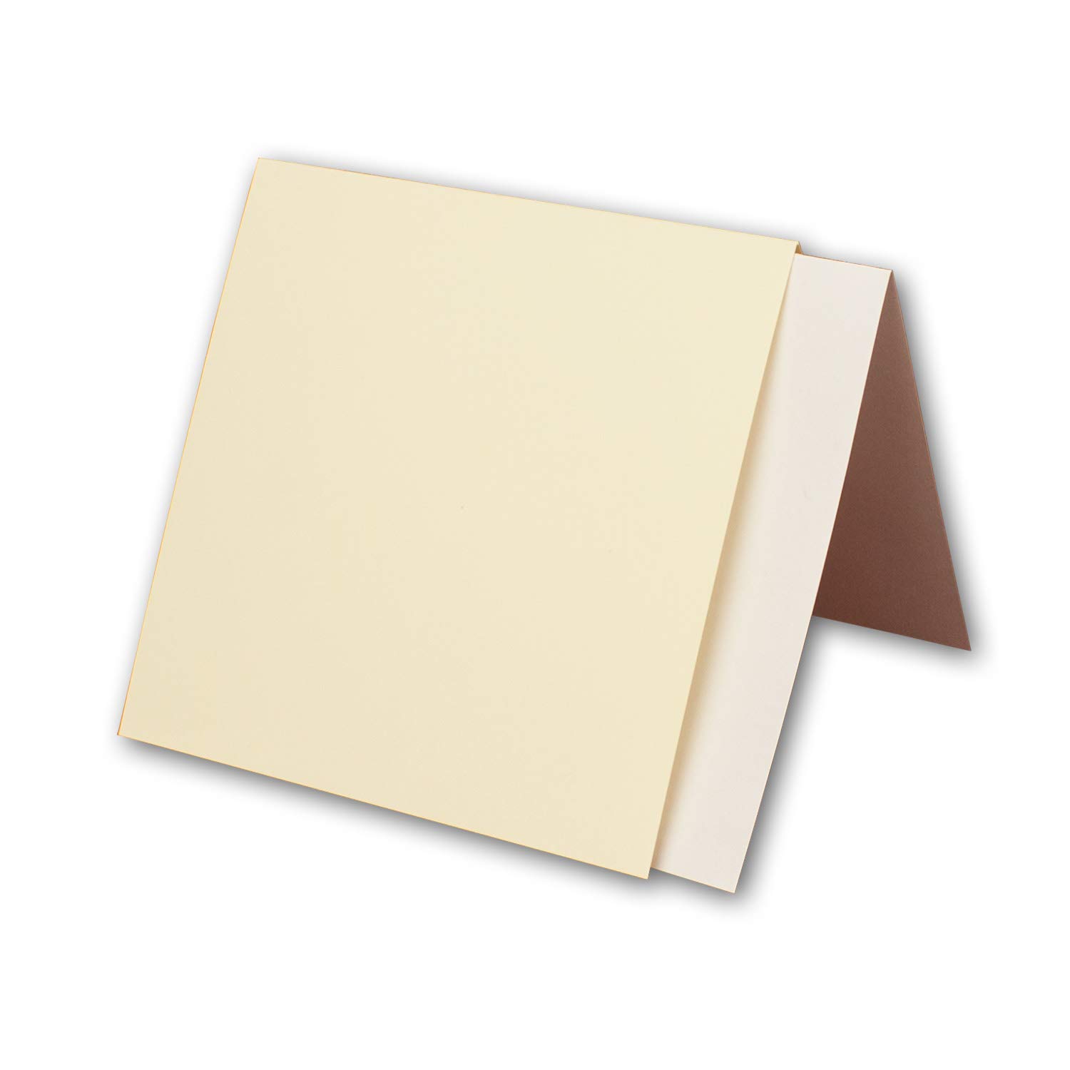 Set 25 Biglietti Quadrati Con Buste - Carta Crema/Avorio 135x135 Mm, Per Inviti Matrimonio E Feste - Foto 2
