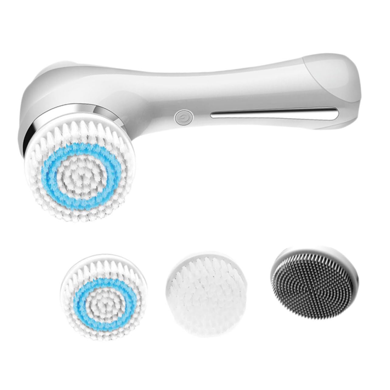 Cepillo de Limpieza Facial Eléctrico de Silicona Blanco Portátil