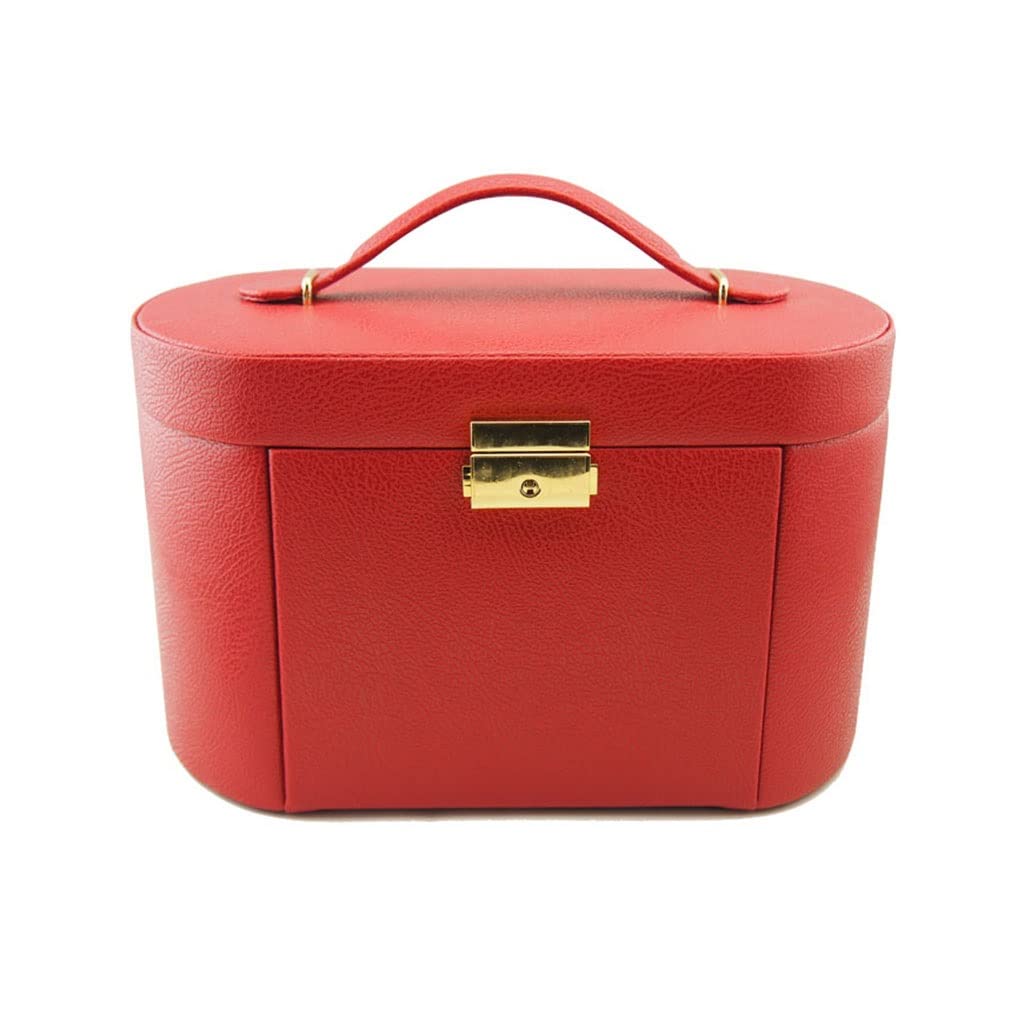Organizer na Biżuterię Szkatułka na Biżuterię Pudełko biżuterii Duża Biżuteria Organizator Box Wyświetlacz Biżuteria Przechowywanie Case z lustrzanymi szufladami Skórzane pudełka dla kobiet prezent Fu