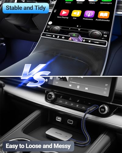 Image of vnilrgle Wireless CarPlay Adapter for Apple iPhone(2026 Upgraded) Mini Design, Plug & Play CarPlay Dongle Converts Wired to Wireless, Auto Connect Fast and Stable with USB-C(Purple)
