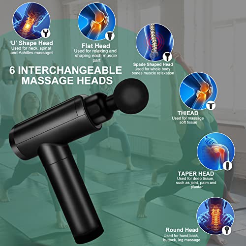 Massage Gun, Muscle Therapy Gun for Athletes, Deep Tissue Percussion Body Muscle Massager with 30 Adjustable Speeds, 6 Types of Massage Heads, Handheld Massager for Neck Back Pain Relief - Image 6