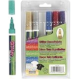 Uchida 222-6G 6-Piece Glitter Decofabric Marker Set