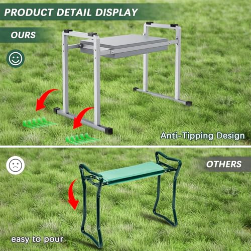image for FLINTER Garden Kneelers Seat, Stable and Save Anti-Tipping Design 10.2
