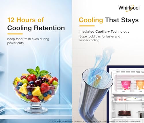 Image of Whirlpool 192 L 4 Star Icemagic Powercool Direct-Cool Single Door Refrigerator with Base Drawer (215 IMPC ROY 4S SAPPHIRE PEONY-Y, Blue, 2026 Model)