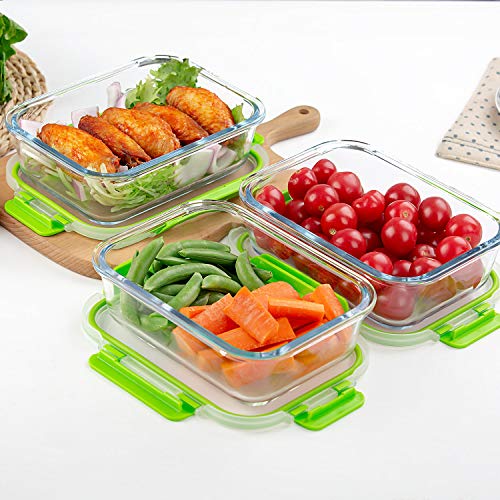 Image of C CREST Glass Containers for Food Storage with Lids, [10-Pack] Meal Prep Containers for Kitchen, Home Use, BPA Free
