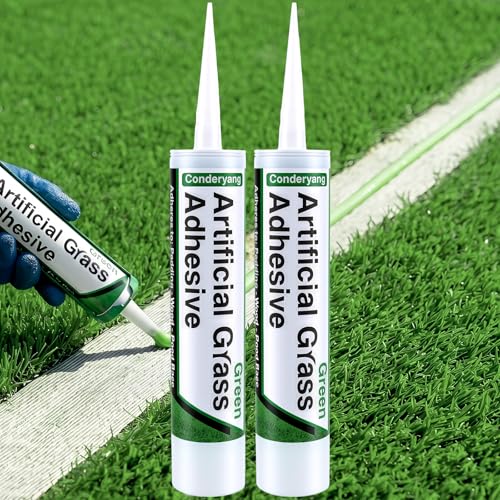 2 Tubes of Turf Glue for Artificial Grass 10 oz Concentrate Lawn Paint Polymer Adhesive Polyurethane Based Weatherproof Carpet Adhesive for Patio & Garden Synthetic Surfaces (No Caulk Gun)