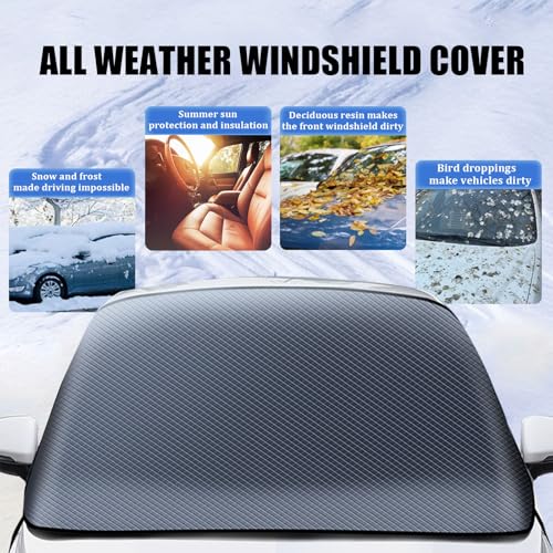 Image of 360 All-Weather Windshield Ice Cover, Car Windshield Cover for Ice and Snow, Waterproof, Side Mirror Protector, Fits for Most Standard Cars & SUV (Large)