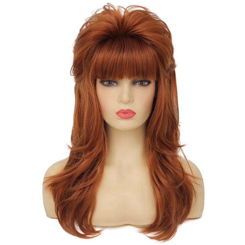 Salaibs Beehive Wig Brown 80s Housewife wigs for Women Bouffant Synthetic Hair Vintage Costume Halloween Wig