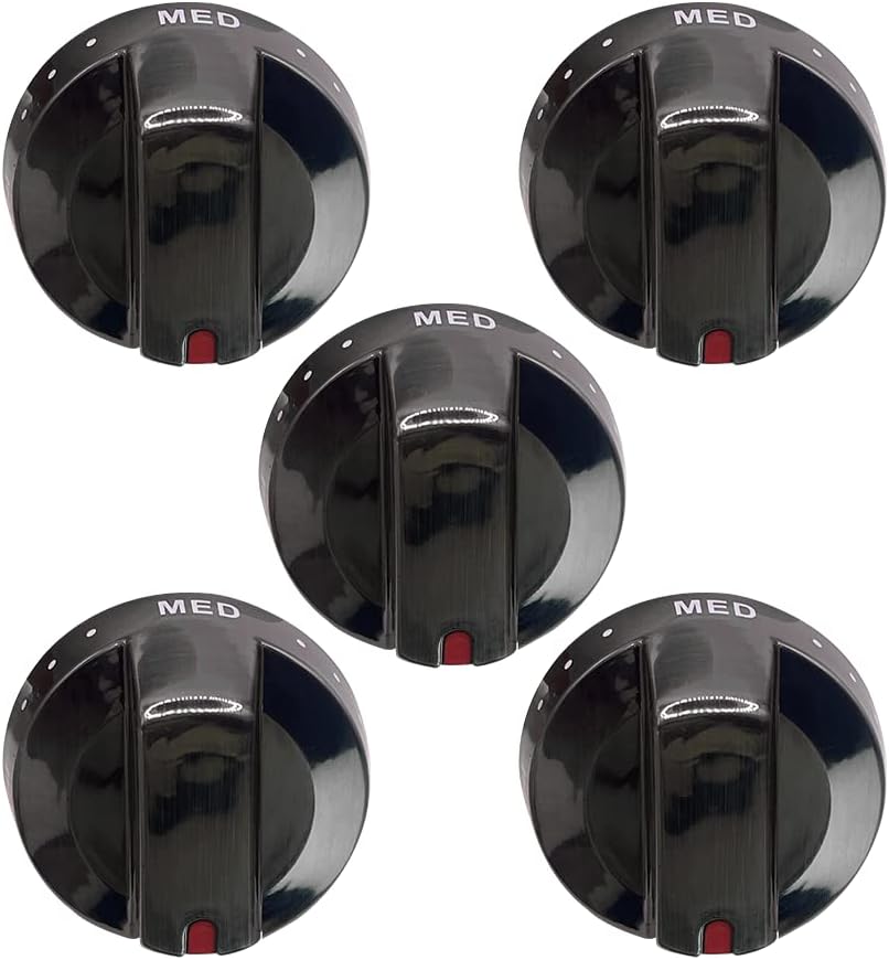 KOLEOLL 5 Pack DG6400473B Black Stainless Steel Knob