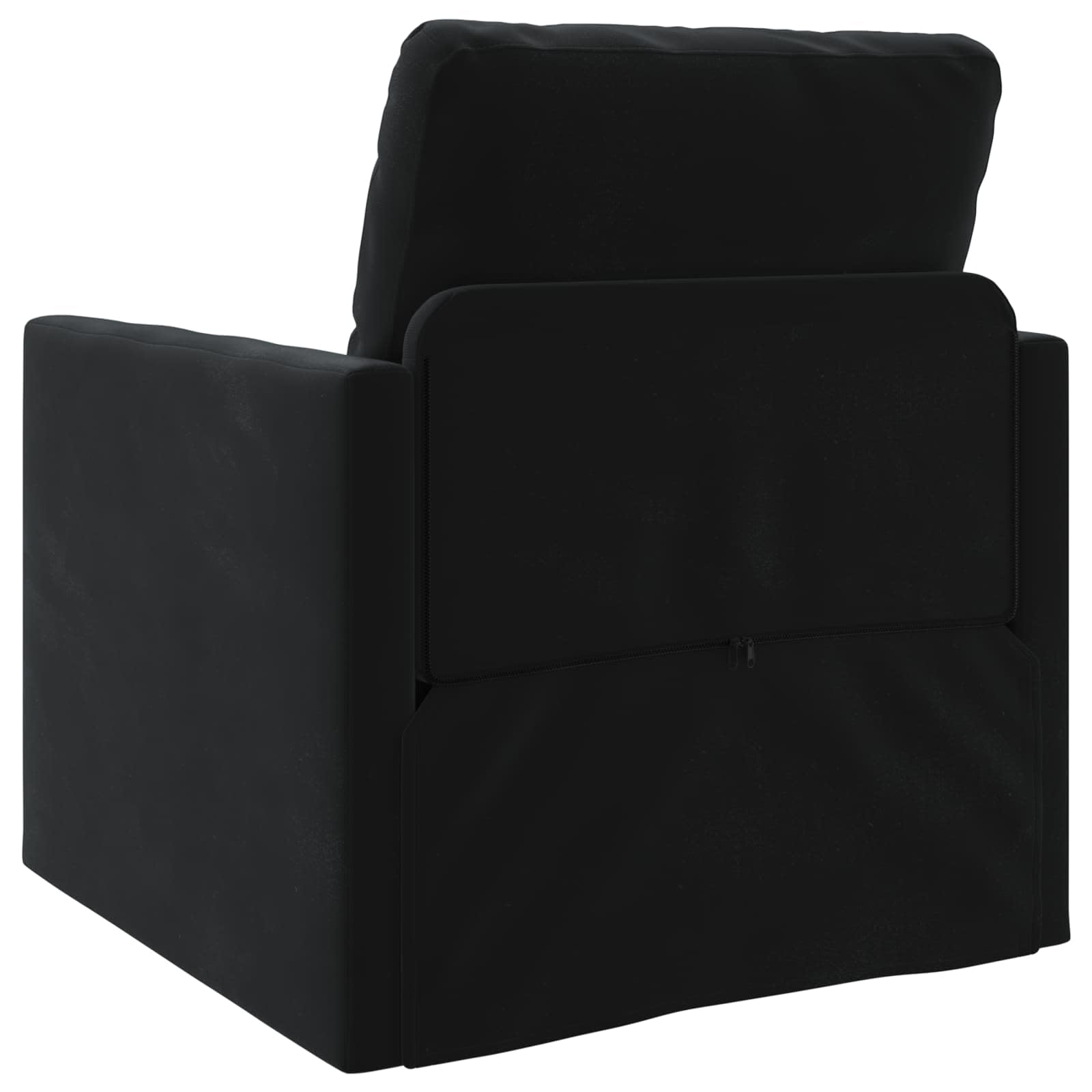 Schlafsofa tiefschwarz 74 x 77 x 81 cm Samtstoff, ausziehbar, mit Schlaffunktion, komfortabler Bettkasten raumsparendes Design ideal für Wohnzimmer Gastzimmer beziehungsweise Jugendbereich