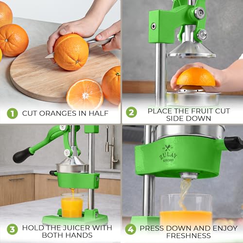 Image of Zulay Kitchen Cast Iron Juicer - Heavy Duty Manual Juicer with Detachable Strainers for Easy Cleaning, Orange Juice Press for Citrus Fruits, Perfect for Bartenders, Juice Lovers & Health Enthusiasts