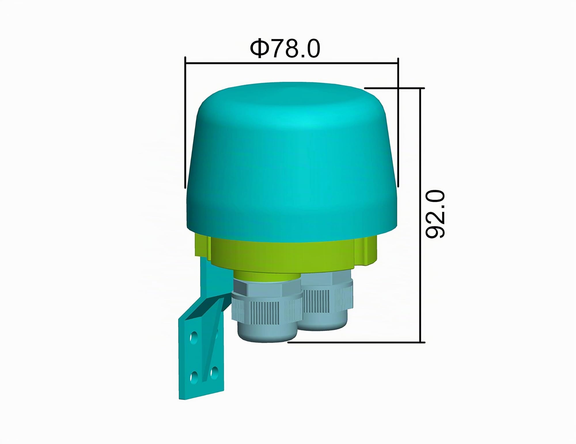 HUBER Twilight 10 Interruptor crepuscular para Exteriores, Sensor crepuscular Ajustable [5-50 Lux], protección IP65 I Interruptor crepuscular de Superficie 230V, 2 entradas de Cable