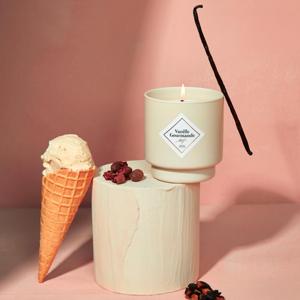MY JOLIE CANDLE Candela Profumata Alla Vaniglia Gourmande | Cera Naturale Vegetale, Stoppino In Cotone, 36 Ore Di Combustione, Made In France, Regalo