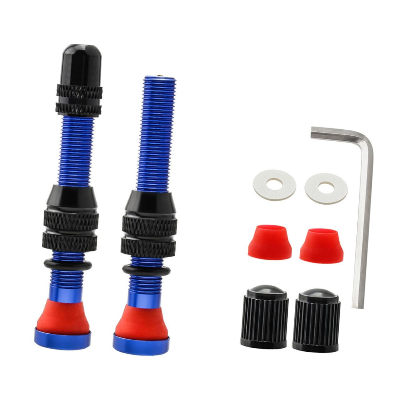 UKCOCO 1Set Tubeless Valve Core for Bikes Durable Aluminum Alloy Nozzle with Cap Lightweight for Mountain and Road Bicycles High Pressure