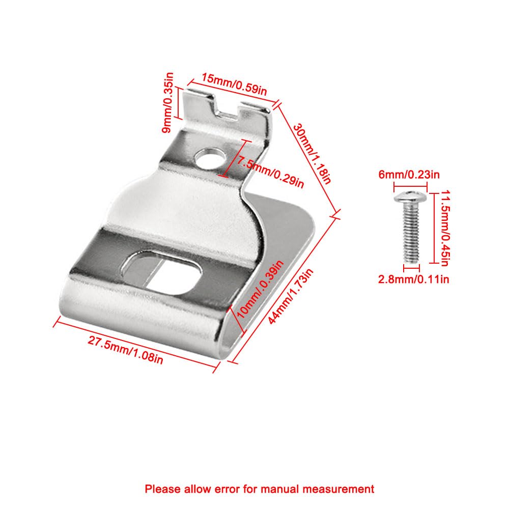 8 clip per cintura, in acciaio inox, per trapano e cintura, ganci di ricambio compatibili con utensili elettrici Dewalt 20 V DCD980 DCD985 DCD980L2 DCD985L2 DCD780