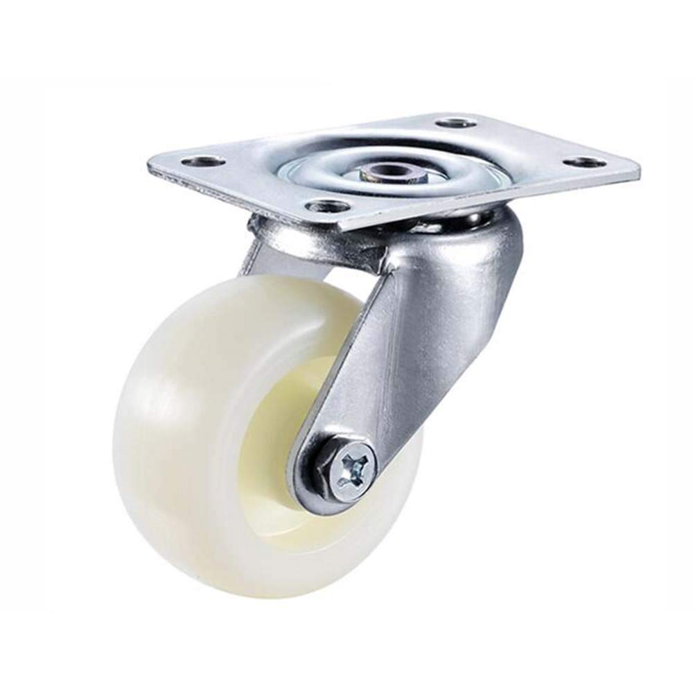 Ruote piroettanti robuste da 2 Pollici con Freno, Confezione da 4 Ruote con Piastra in Nylon, Rotazione a 360°, Ruote per carrelli industriali, capacità di carico 200 kg, perfette per Il tra