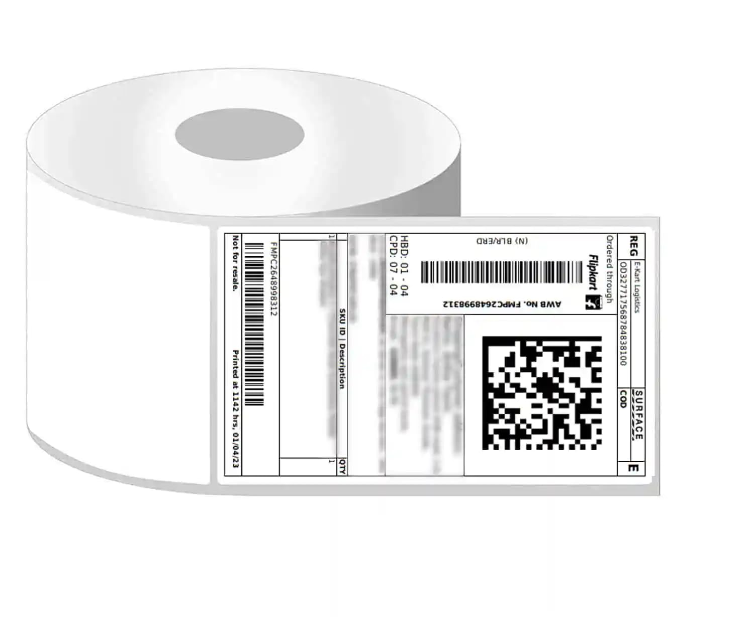 SECUREMENT Direct Thermal Barcode Labels Stickers (3x5 Inch / 75x125 mm) 500 Labels/Roll (6 Rolls)
