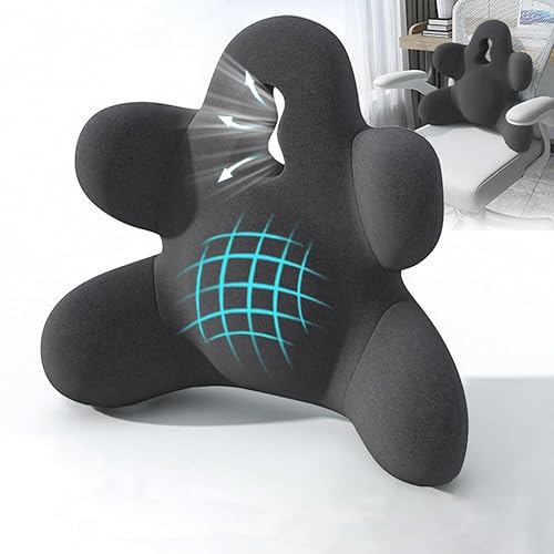 Lumbar Support Pillow for Office Chair, Back Pillow Lumbar Support for Car, Chair, Sofa - Improve Lower Back Pain Relief & Sitting Posture, Memory Foam Back Cushion for Long Sitting (Dark Grey) - Dark Grey