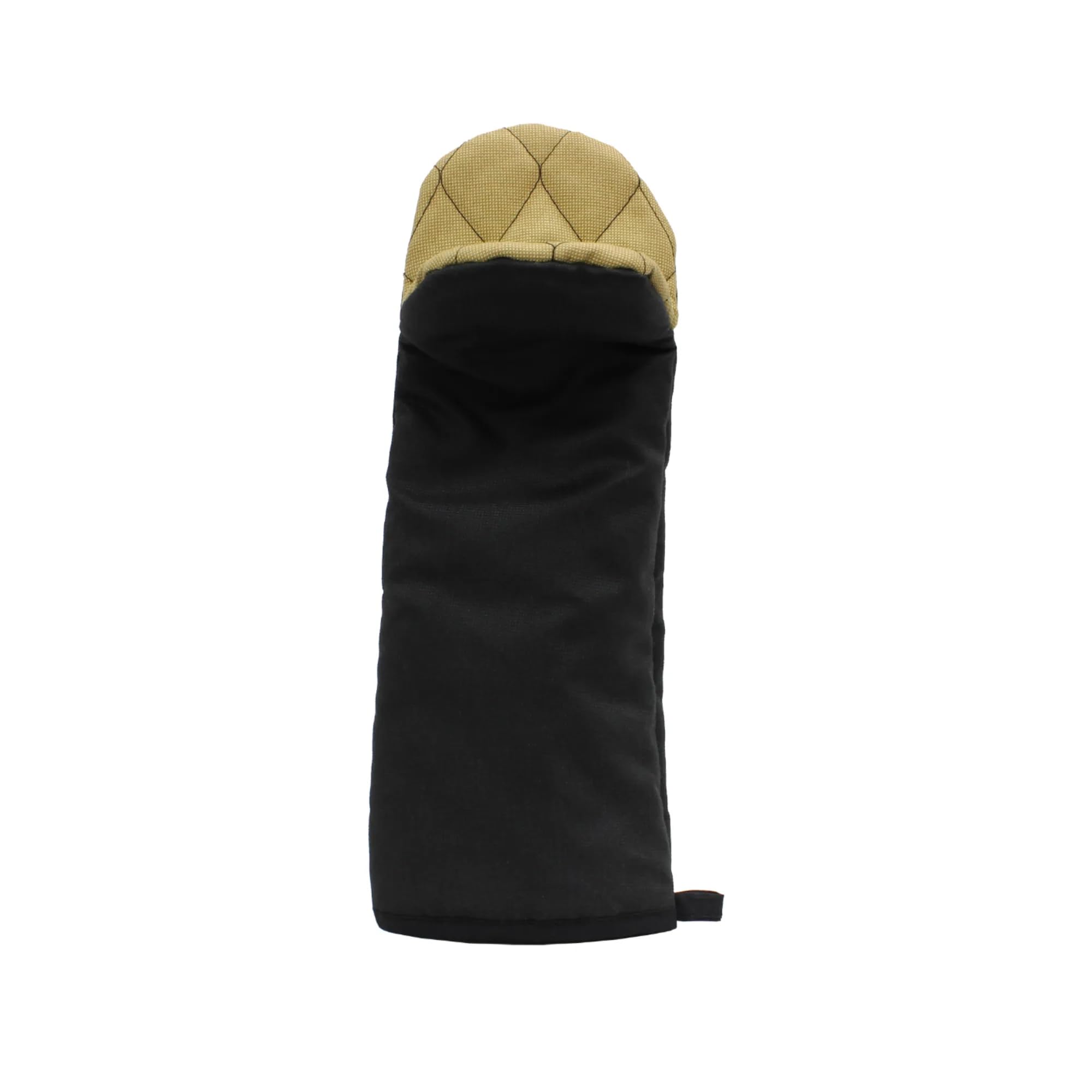 Intedge 338HPUPBLK Gant de Cuisine Professionnel, résistant à la Chaleur jusqu'à 260 °C, 43,2 cm de Long, en Tissu éponge Noir, Gant de Cuisine Professionnel, 1 pièce