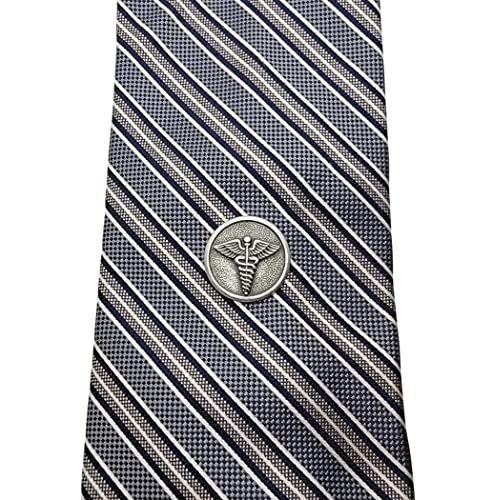 Handmade Antique Silver Caduceus Medical Symbol Lapel Pin Tie Tack Handmade Antique Silver Caduceus Medical Symbol Lapel Pin Tie Tack
